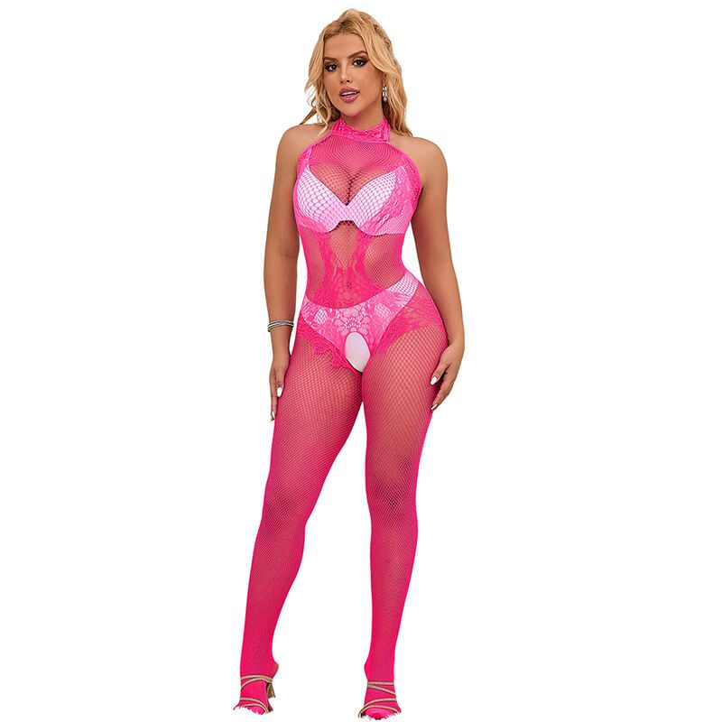 SUBBLIME - 952389 BODYSTOCKING A RETE E PIZZO SENZA CAVALLO CON COLLO ALTO ROSA TAGLIA UNICA SUBBLIME - 952389 BODYSTOCKING A RETE E PIZZO SENZA CAVALLO CON COLLO ALTO ROSA TAGLIA UNICA