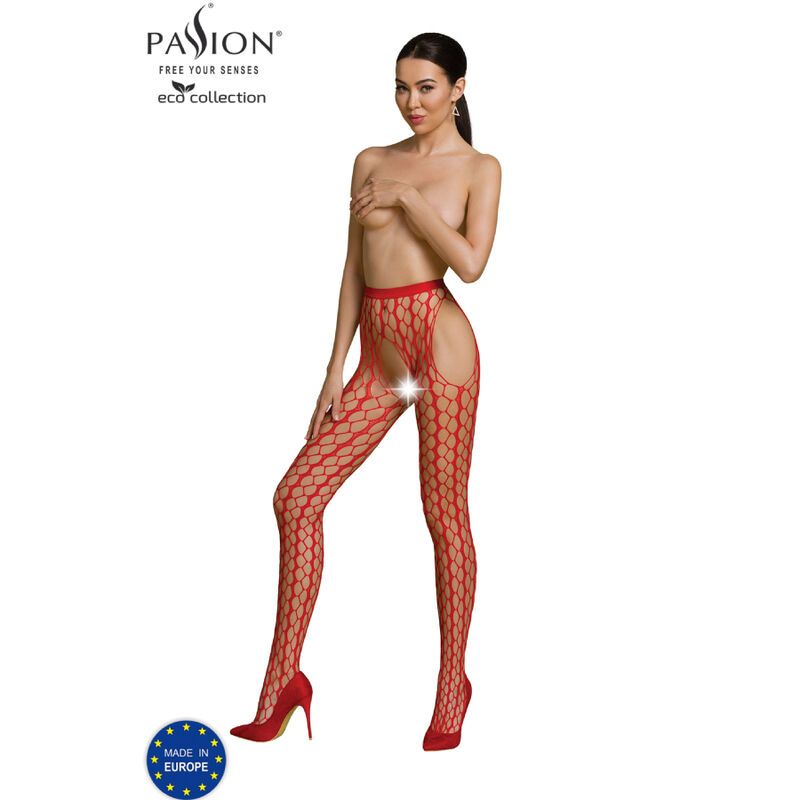 PASSION - COLLEZIONE ECO BODYSTOCKING ECO S007 ROSSO PASSION - COLLEZIONE ECO BODYSTOCKING ECO S007 ROSSO