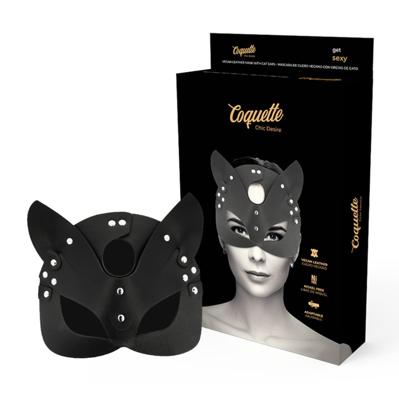 COQUETTE CHIC DESIRE - MASCHERA VEGANA IN PELLE CON ORECCHIE DI GATTO COQUETTE CHIC DESIRE - MASCHERA VEGANA IN PELLE CON ORECCHIE DI GATTO