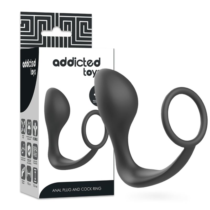 ADDICTED TOYS - PLUG ANALE CON ANELLO IN SILICONE NERO ADDICTED TOYS - PLUG ANALE CON ANELLO IN SILICONE NERO