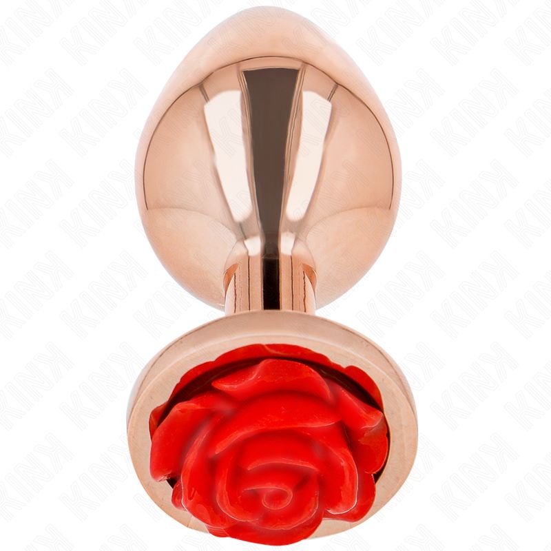 KINK - PLUG ANALE IN ORO ROSA CON ROSA ROSSA S KINK - PLUG ANALE IN ORO ROSA CON ROSA ROSSA S