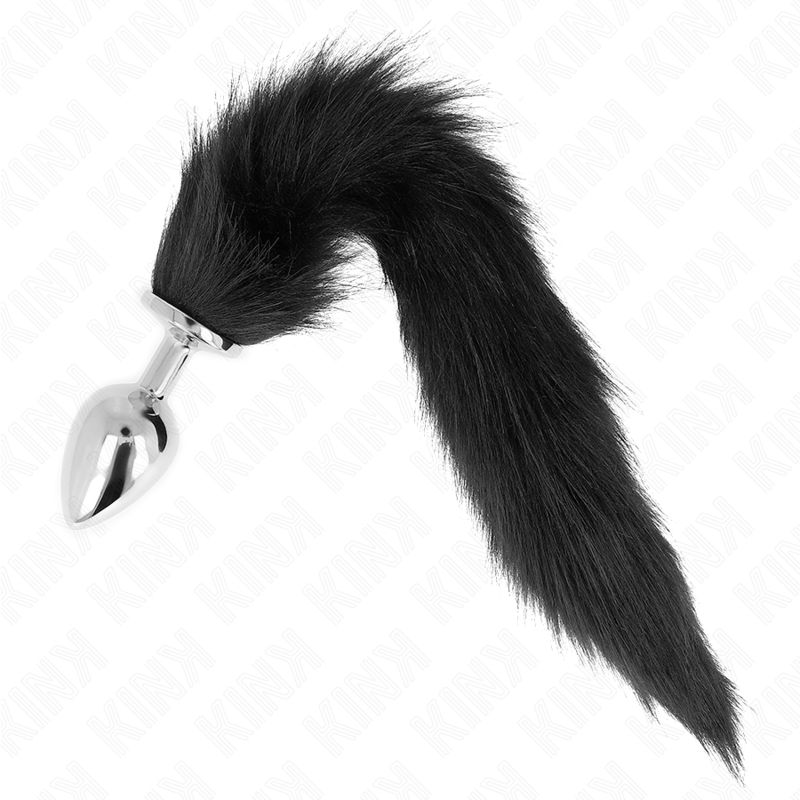 KINK - PLUG ANALE MISURA L 10 X 4 CM CON CODA SINTETICA 40 CM NERO KINK - PLUG ANALE MISURA L 10 X 4 CM CON CODA SINTETICA 40 CM NERO