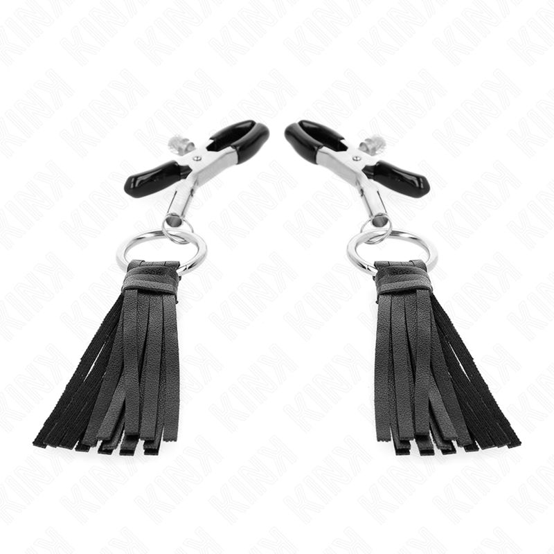 KINK - MORSETTI PER CAPEZZOLI IN SIMILPELLE CON NAPPINE 6 CM KINK - MORSETTI PER CAPEZZOLI IN SIMILPELLE CON NAPPINE 6 CM