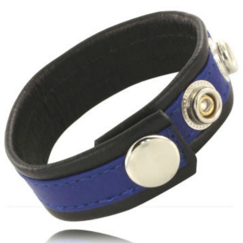 LEATHER BODY - CINTURINO IN PELLE REGOLABILE PER PENE BLU-NERO LEATHER BODY - CINTURINO IN PELLE REGOLABILE PER PENE BLU-NERO