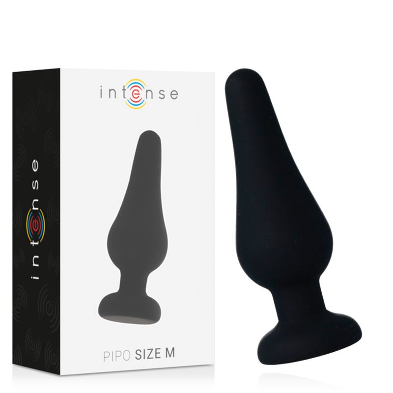 INTENSE - PLUG ANALE PIPO M SILICONE NERO 11 CM INTENSE - PLUG ANALE PIPO M SILICONE NERO 11 CM