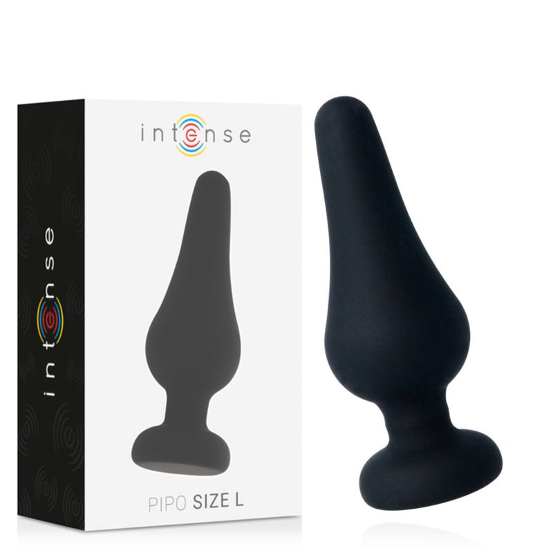 INTENSE - PLUG ANALE PIPO L SILICONE NERO 13 CM INTENSE - PLUG ANALE PIPO L SILICONE NERO 13 CM