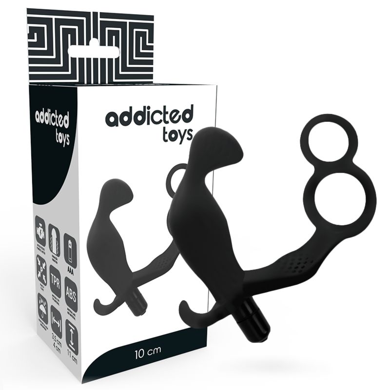 ADDICTED TOYS - PLUG ANALE CON DOPPIO ANELLO PER PENE E TESTICOLI NERI ADDICTED TOYS - PLUG ANALE CON DOPPIO ANELLO PER PENE E TESTICOLI NERI