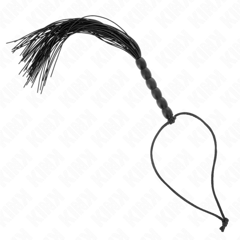 KINK - MINI FRUSTA IN SILICONE CON 6 PERLINE NERE 26 CM KINK - MINI FRUSTA IN SILICONE CON 6 PERLINE NERE 26 CM