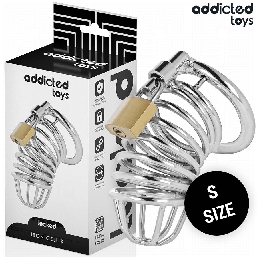 ADDICTED TOYS LOCKED - GABBIA PER PENE IN METALLO CON CELLULE DI FERRO 4 CM TAGLIA S ADDICTED TOYS LOCKED - GABBIA PER PENE IN METALLO CON CELLULE DI FERRO 4 CM TAGLIA S