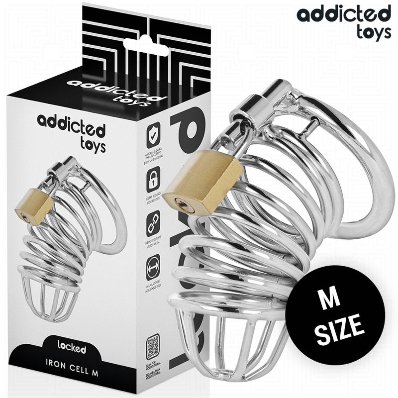 ADDICTED TOYS LOCKED - GABBIA PER PENE IN METALLO CON CELLULE DI FERRO TAGLIA M ADDICTED TOYS LOCKED - GABBIA PER PENE IN METALLO CON CELLULE DI FERRO TAGLIA M