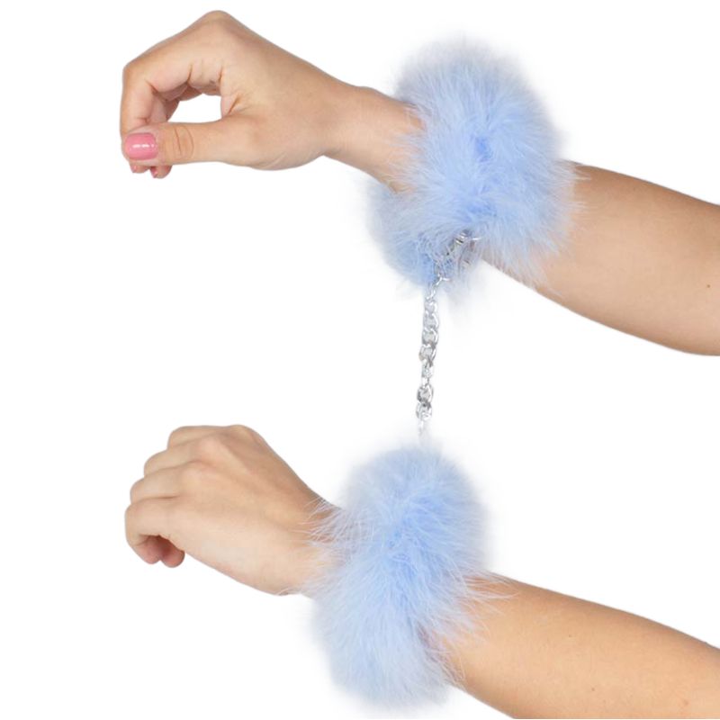 SECRETPLAY - MANETTE MARABOU CHIARO BLU SECRETPLAY - MANETTE MARABOU CHIARO BLU