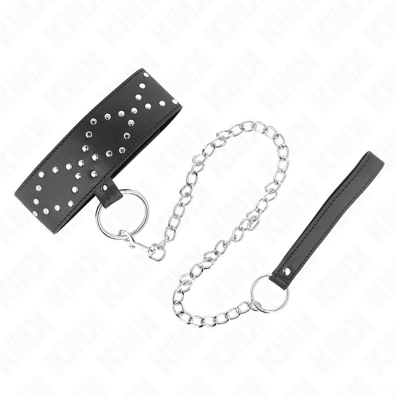 KINK - COLLANA 65 CM CON GUINZAGLIO CON BORCHIE ARGENTO MODELLO 3 REGOLABILE 36-43 CM X 5 CM KINK - COLLANA 65 CM CON GUINZAGLIO CON BORCHIE ARGENTO MODELLO 3 REGOLABILE 36-43 CM X 5 CM