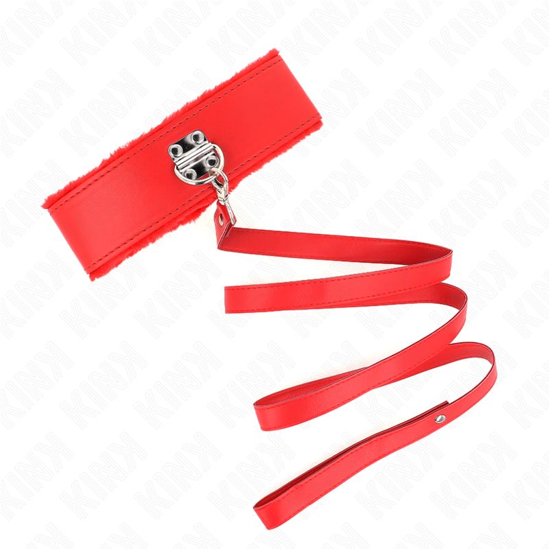 KINK - COLLANA CON GUINZAGLIO 116 CM CON BORCHIE IN ARGENTO MODELLO 4 ROSSO REGOLABILE 40-48 CM X 6 CM KINK - COLLANA CON GUINZAGLIO 116 CM CON BORCHIE IN ARGENTO MODELLO 4 ROSSO REGOLABILE 40-48 CM X 6 CM