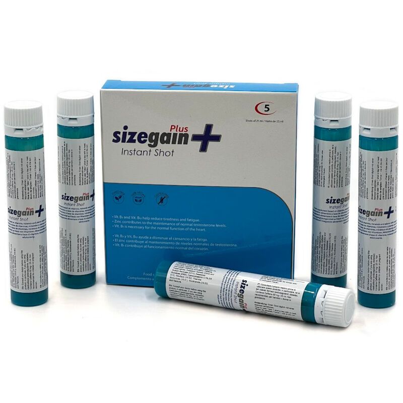 500 COSMETICS - SIZEGAIN PLUS INSTANT SHOT MALE ENERGIZER 5 UNITS 500 COSMETICS - SIZEGAIN PLUS INSTANT SHOT MALE ENERGIZER 5 UNITS