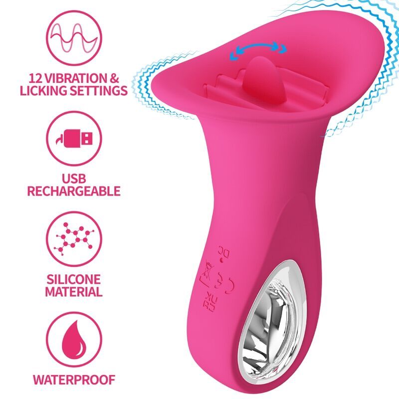 PRETTY LOVE - CLYDE VIBRATORE ORALE LINGUA VIBRANTE 12 VIBRAZIONI ROSA PRETTY LOVE - CLYDE VIBRATORE ORALE LINGUA VIBRANTE 12 VIBRAZIONI ROSA