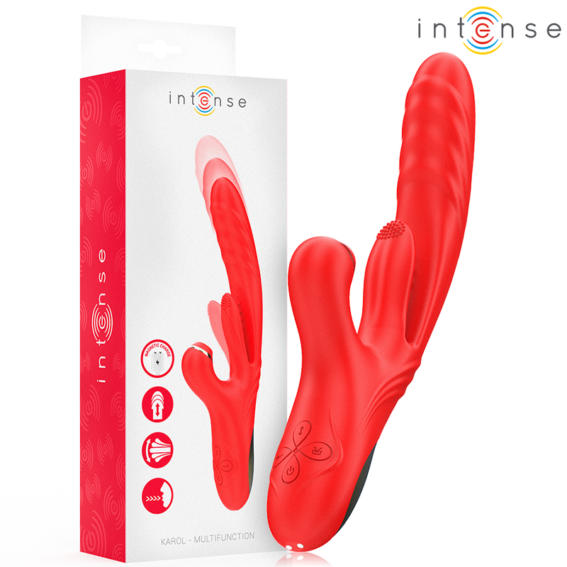 INTENSE - KAROL VIBRATORE MULTIFUNZIONE SPINTA E STIMOLAZIONE E ONDE STIMOLANTI ROSSO INTENSE - KAROL VIBRATORE MULTIFUNZIONE SPINTA E STIMOLAZIONE E ONDE STIMOLANTI ROSSO