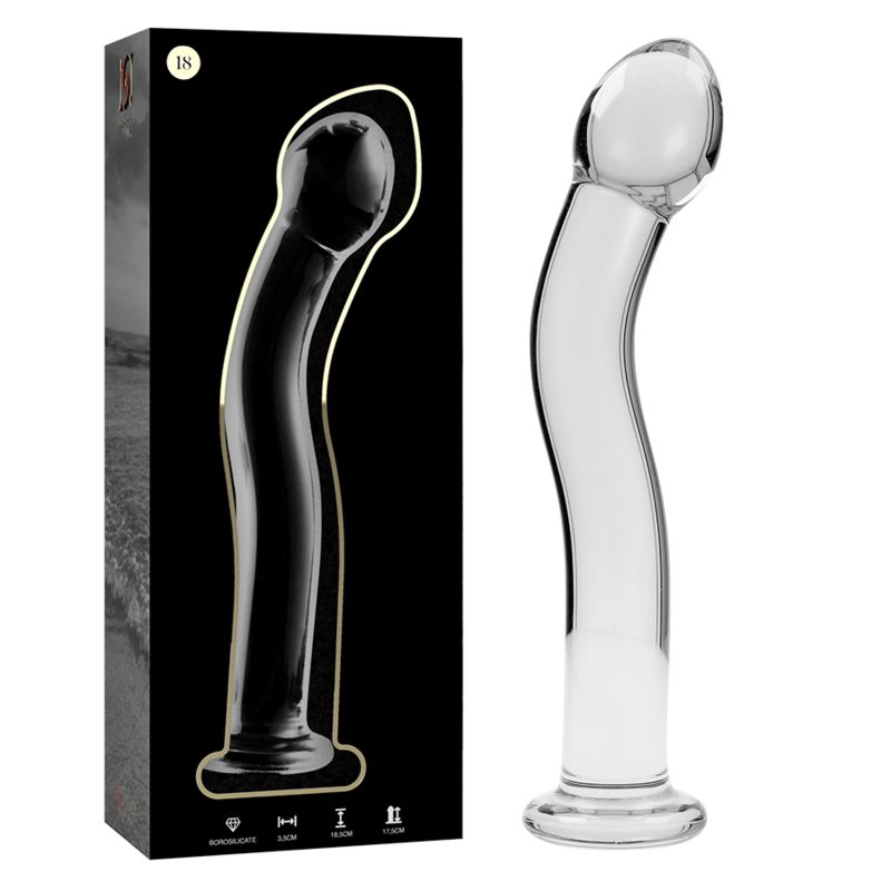 NEBULA SERIES BY IBIZA - MODELLO 18 DILDO IN VETRO BOROSILICATO TRASPARENTE 18.5 CM -O- 3.5 CM NEBULA SERIES BY IBIZA - MODELLO 18 DILDO IN VETRO BOROSILICATO TRASPARENTE 18.5 CM -O- 3.5 CM
