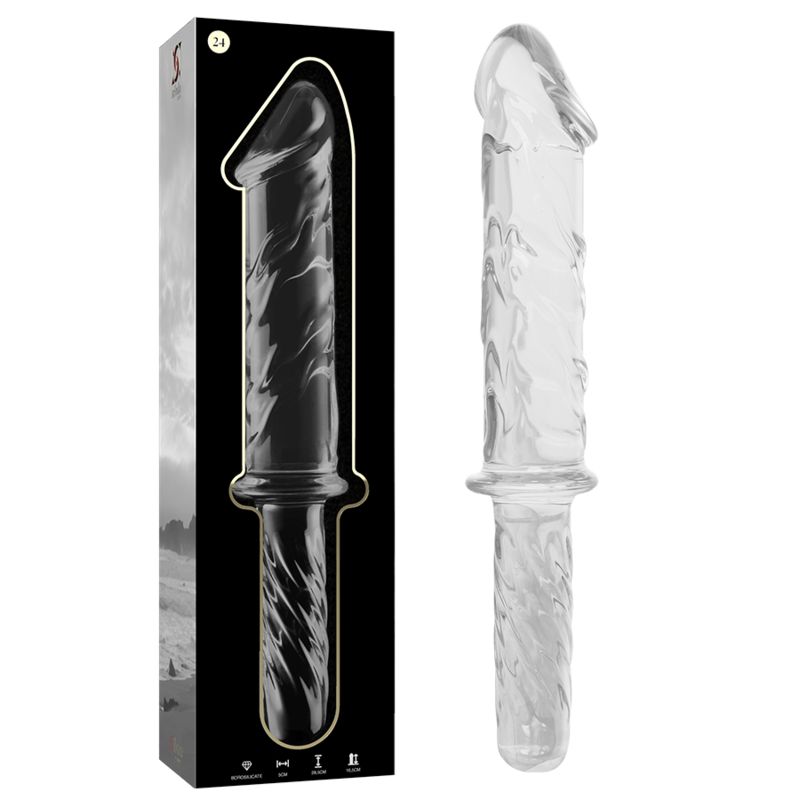 NEBULA SERIES BY IBIZA - MODELLO 24 DILDO IN VETRO BOROSILICATO TRASPARENTE 28.5 CM -O- 5 CM NEBULA SERIES BY IBIZA - MODELLO 24 DILDO IN VETRO BOROSILICATO TRASPARENTE 28.5 CM -O- 5 CM