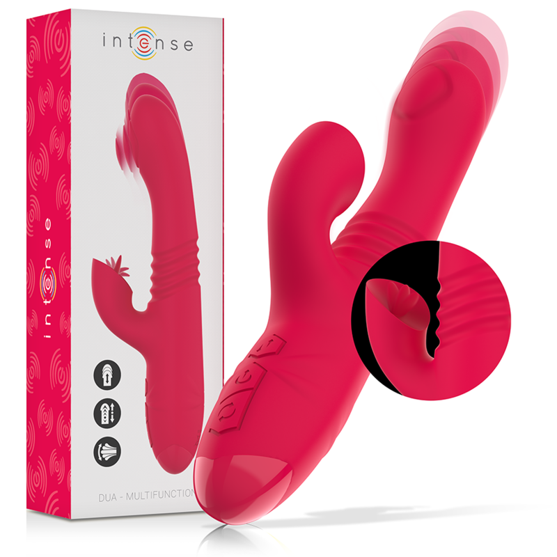 INTENSE - VIBRATORE MULTIFUNZIONE RICARICABILE UP & DOWN DUA CON LINGUA ROSSA INTENSE - VIBRATORE MULTIFUNZIONE RICARICABILE UP & DOWN DUA CON LINGUA ROSSA