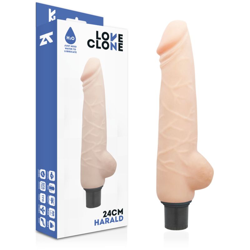LOVECLONE - VIBRATORE HARALD AUTOLUBRIFICANTE 24 CM -O- 4 CM LOVECLONE - VIBRATORE HARALD AUTOLUBRIFICANTE 24 CM -O- 4 CM