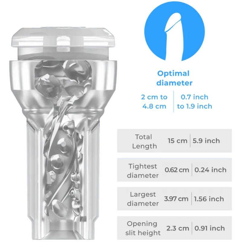 KIIROO - FEEL POCKET STROKER CRYSTAL DI KIIROO TRASPARENTE KIIROO - FEEL POCKET STROKER CRYSTAL DI KIIROO TRASPARENTE