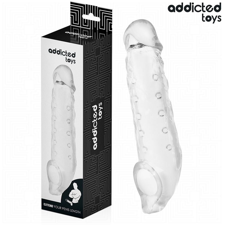 ADDICTED TOYS - GUAINA PER PENE TRASPARENTE TAGLIA M 27 CM