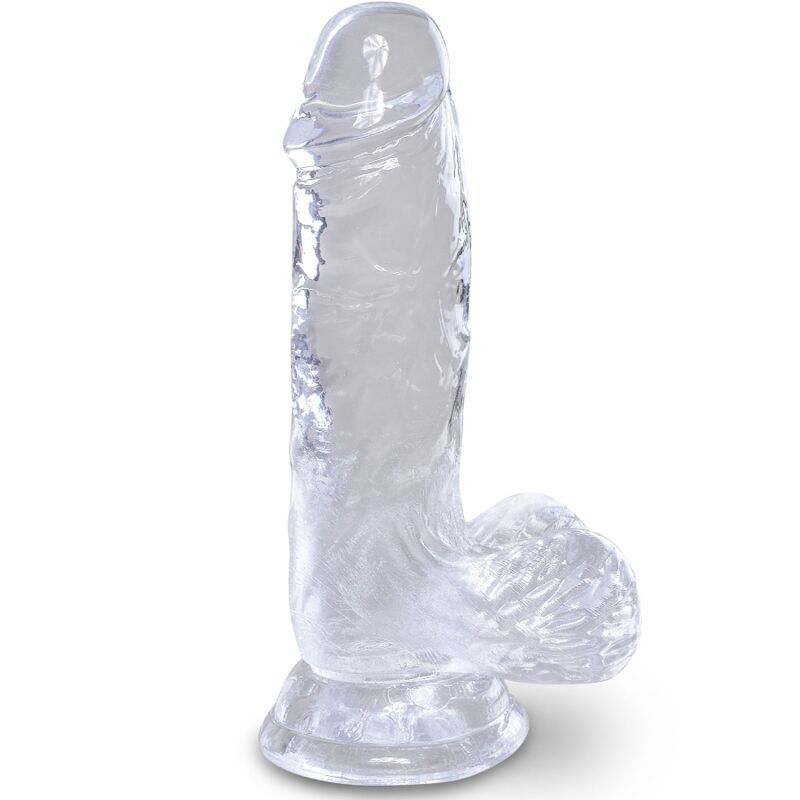 KING COCK - CLEAR PENE REALISTICO CON SFERE 10.1 CM TRASPARENTE KING COCK - CLEAR PENE REALISTICO CON SFERE 10.1 CM TRASPARENTE