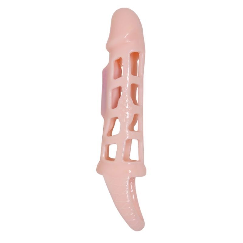 BAILE - COPERTURA ESTENSORE PENE CON VIBRAZIONE E CINTURINO NATURALE 13.5 CM BAILE - COPERTURA ESTENSORE PENE CON VIBRAZIONE E CINTURINO NATURALE 13.5 CM