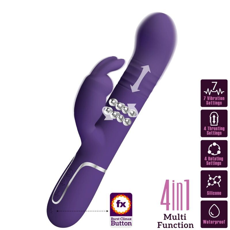 PRETTY LOVE - COALE VIBRATORE CONIGLIO CARBONE 4 EN 1 VIOLA PRETTY LOVE - COALE VIBRATORE CONIGLIO CARBONE 4 EN 1 VIOLA