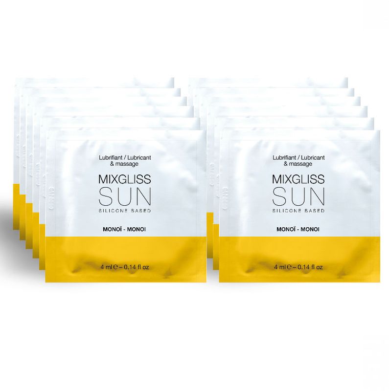 MIXGLISS - LUBRIFICANTE A BASE SILICONE AROMA MONOI 12 MONODOSE 4ML MIXGLISS - LUBRIFICANTE A BASE SILICONE AROMA MONOI 12 MONODOSE 4ML