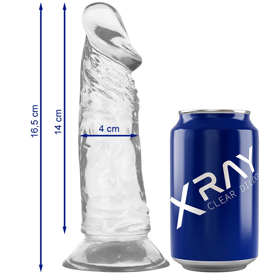 XRAY CLEAR DILDO TRANSPARENTE 16.5CM X 4CM XRAY CLEAR DILDO TRANSPARENTE 16.5CM X 4CM
