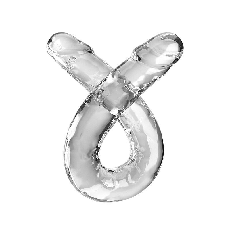 KING COCK - DOUBLE TROUBLE DOPPIO TROUBLE 46 CM TRASPARENTE KING COCK - DOUBLE TROUBLE DOPPIO TROUBLE 46 CM TRASPARENTE