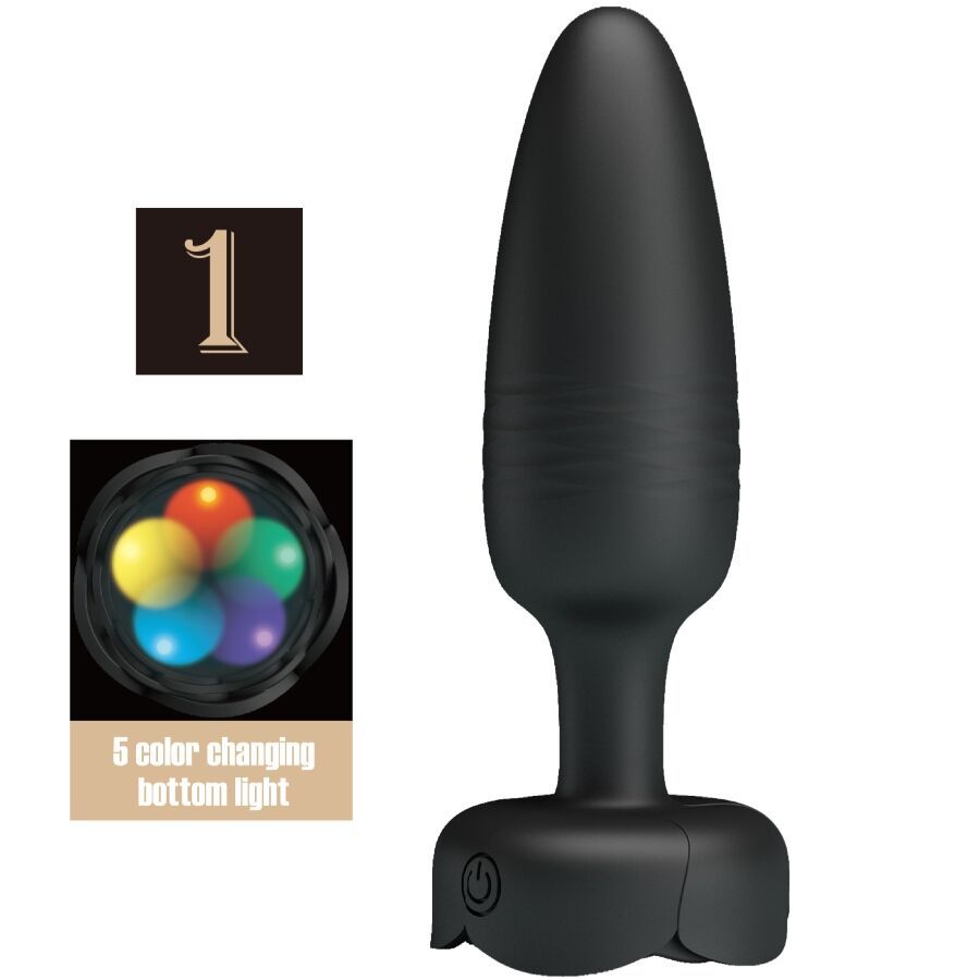 PRETTY LOVE - TARION PLUG ANALE CON LUCE LED NERO 12,5 CM