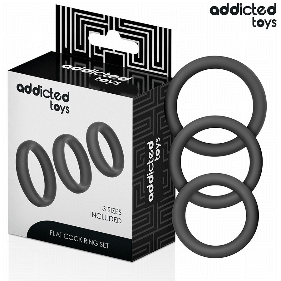 ADDICTED TOYS - SET DI ANELLI PIATTI IN SILICONE