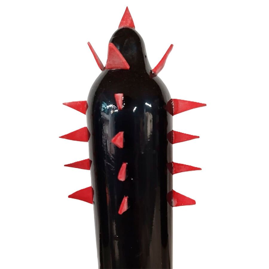 CONDOMERIE - PRESERVATIVI NOVIT� DIPINTI A MANO CACTUS NERO XL