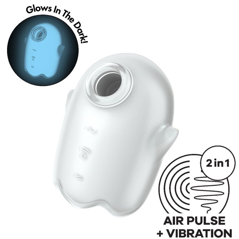SATISFYER - GHOST AIR PULSE & VIBRATORE BIANCO SATISFYER - GHOST AIR PULSE & VIBRATORE BIANCO