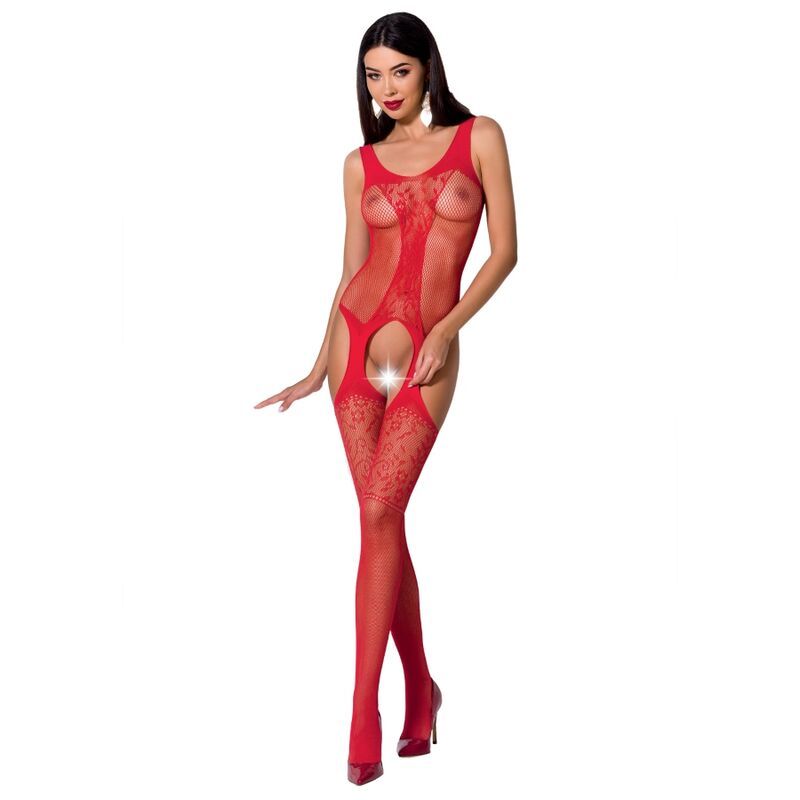 PASSION - WOMAN BS072 BODYSTOCKING TAGLIA UNICA ROSSO PASSION - WOMAN BS072 BODYSTOCKING ONE SIZE RED