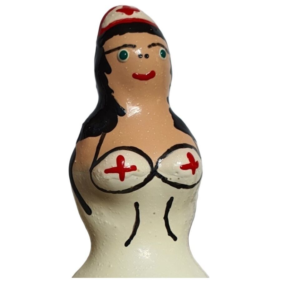 CONDOMERIE - PRESERVATIVI NOVIT· DIPINTI A MANO INFERMIERA NERI CONDOMERIE - HANDPAINTED NOVELTY CONDOMS NURSE BLACK