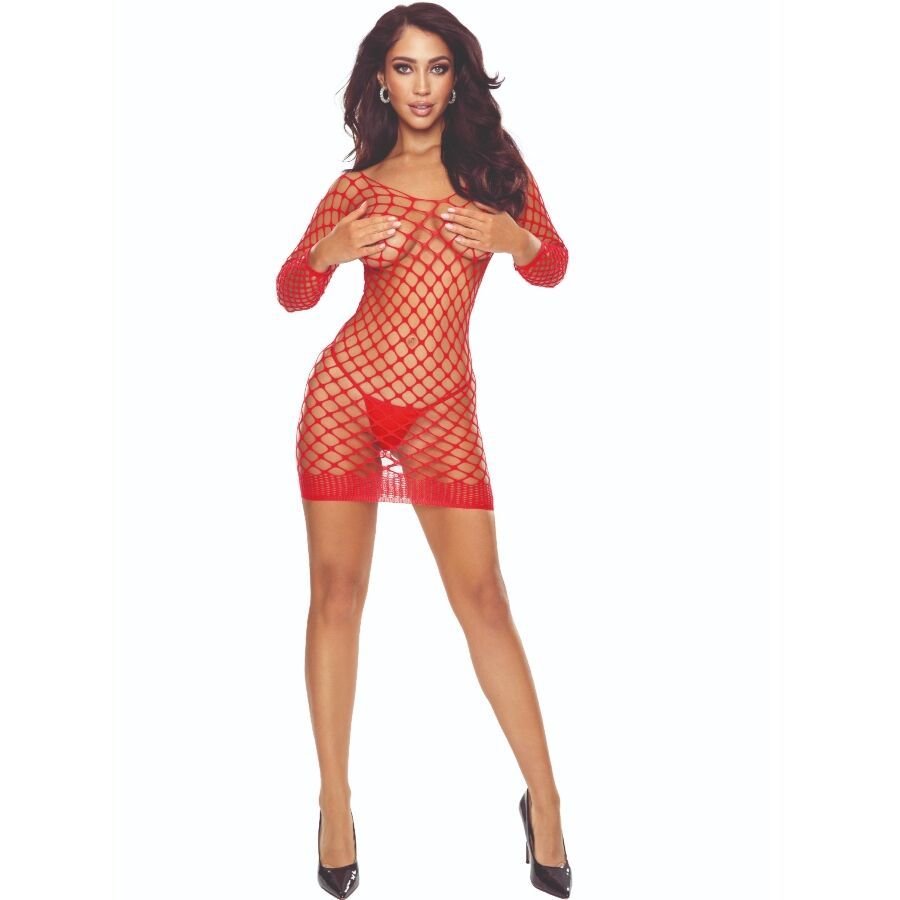 PASSION - BS108 BODYSTOCKING GRID RED PASSION - BS108 BODYSTOCKING GRID RED