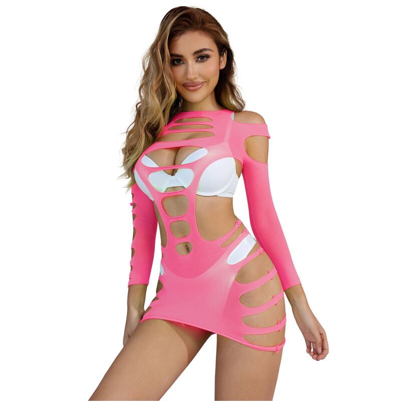 SUBBLIME - 952273 VESTITO ELASTICO A RETE MANICA LUNGA ROSA TAGLIA UNICA SUBBLIME - 952273 VESTITO ELASTICO A RETE MANICA LUNGA ROSA TAGLIA UNICA