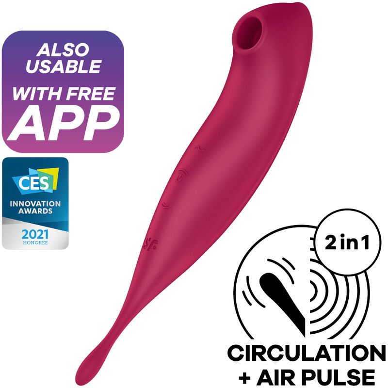 SATISFYER - STIMOLATORE E VIBRATORE TWIRLING PRO+ ROSSO SATISFYER - STIMOLATORE E VIBRATORE TWIRLING PRO+ ROSSO