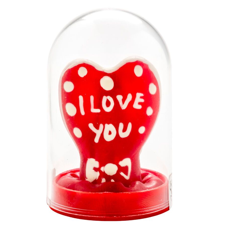 CONDOMERIE - PRESERVATIVI NOVIT� DIPINTI A MANO CUORE - MODELLO I LOVE YOU 1
