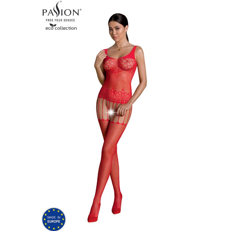 PASSION - COLLEZIONE ECO BODYSTOCKING ECO BS001 ROSSO PASSION - ECO COLLECTION BODYSTOCKING ECO BS001 RED