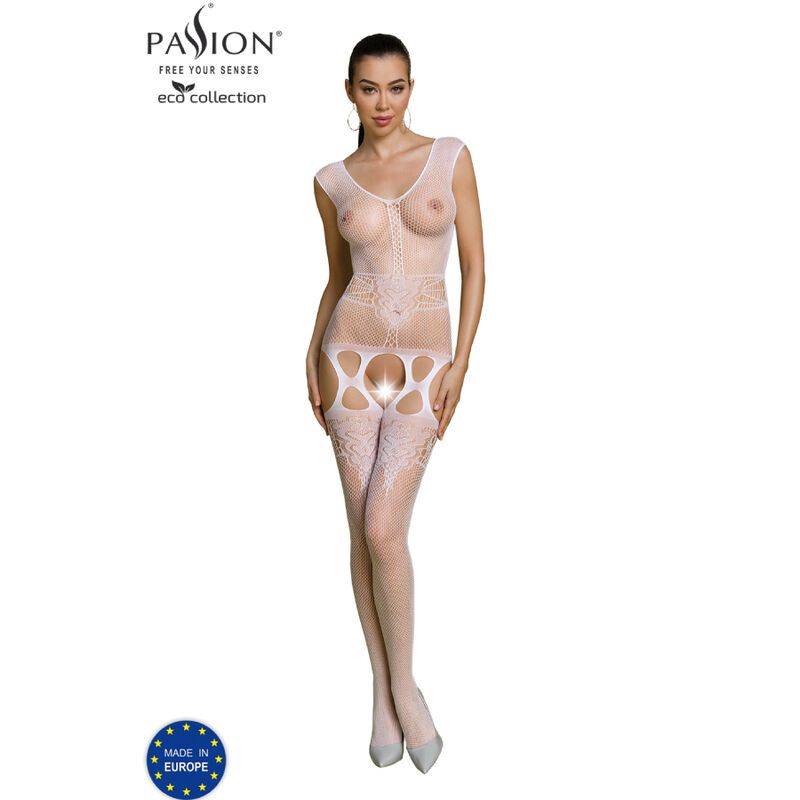 PASSION - COLLEZIONE ECO BODYSTOCKING ECO BS014 BIANCO PASSION - ECO COLLECTION BODYSTOCKING ECO BS014 WHITE