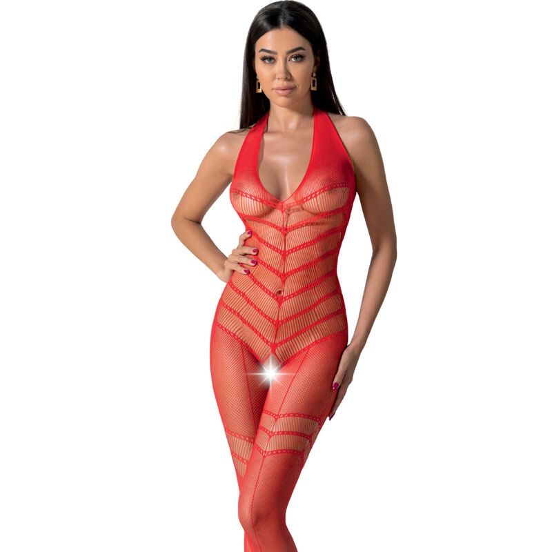 PASSION - BODYSTOCKING BS100 ROSSO TAGLIA UNICA PASSION - BS100 BODYSTOCKING RED ONE SIZE