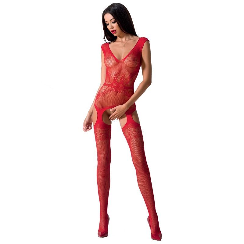 PASSION - WOMAN BS062 BODYSTOCKING ROSSO TAGLIA UNICA PASSION - WOMAN BS062 RED BODYSTOCKING ONE SIZE