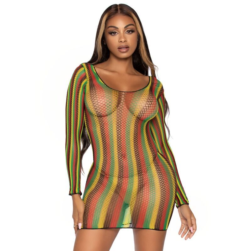 LEG AVENUE - MINIABITO RASTA TAGLIA UNICA LEG AVENUE - RASTA MINI DRESS ONE SIZE