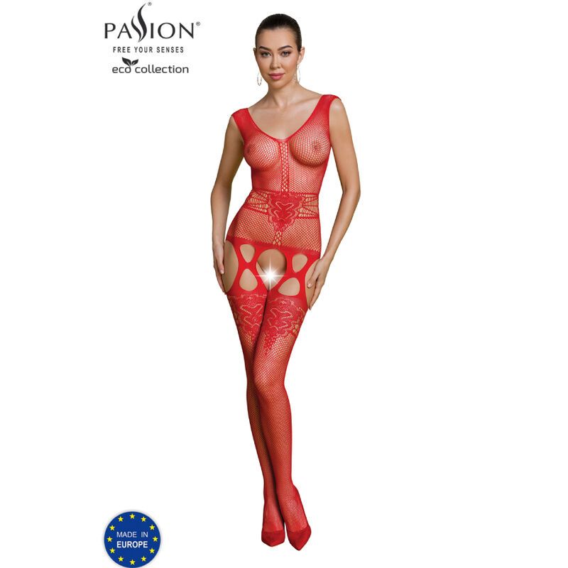 PASSION - COLLEZIONE ECO BODYSTOCKING ECO BS014 ROSSO PASSION - ECO COLLECTION BODYSTOCKING ECO BS014 RED