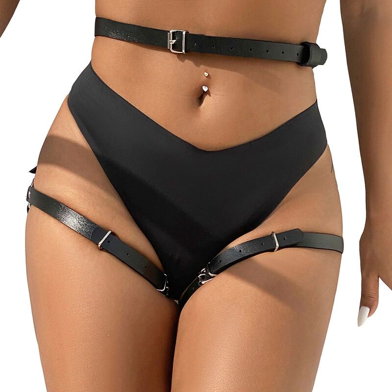 SUBBLIME - PETTORINA IN VITA E GAMBE IN PELLE NERA TAGLIA UNICA SUBBLIME - PETTORINA IN VITA E GAMBE IN PELLE NERA TAGLIA UNICA