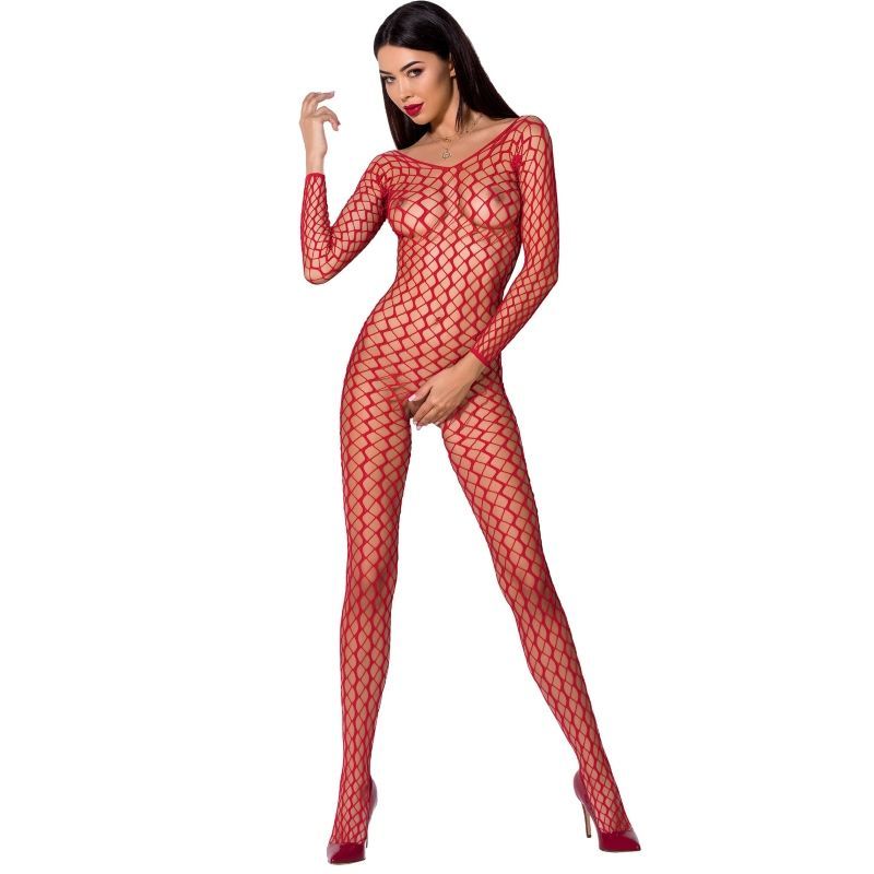 PASSION - WOMAN BS068 BODYSTOCKING ROSSO TAGLIA UNICA PASSION - WOMAN BS068 BODYSTOCKING ROSSO TAGLIA UNICA